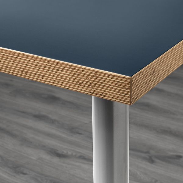 Стол, синий, серебристый, 120x60 см IKEA ЛИННМОН / ОЛОВ 293.047.08 - схема-чертеж с размерами
