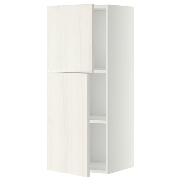 Навесной шкаф с полками, 2 дверцы МЕТОД, белый, Росдаль белый - схема-чертеж с размерами