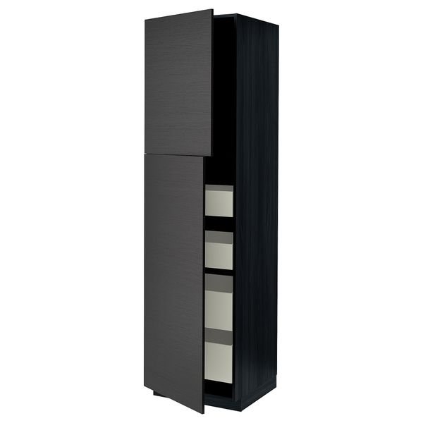 Высокий шкаф, 2 дверцы, 4 ящика, 60x60x220 cm IKEA METOD МЕТОД, MAXIMERA МАКСИМЕРА 694.638.99 - фото 1