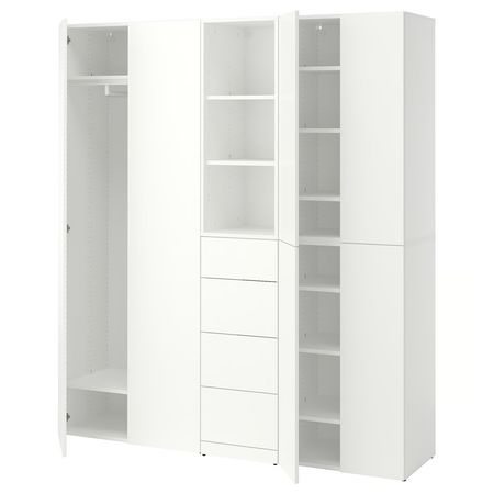 LASTARE Гардероб, комбинация - белый 180x42x200 см