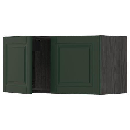 Навесной шкаф с 2 дверями, черный/Будбин темно-зеленый 80x40 см IKEA МЕТОД 593.132.02