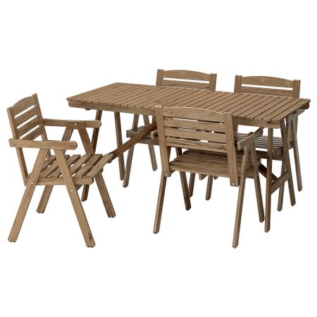 Стол + 4 кресла, для сада, светло-коричневая морилка IKEA FALSTOCKHOLM СТОКГОЛЬМMEN ФАЛЬХОЛЬМЕН 192.178.58