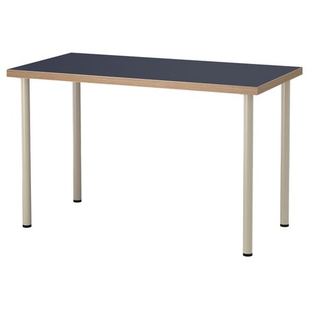 Стол, синий, бежевый, 120x60 см IKEA ЛИННМОН / АДИЛЬС 192.141.62