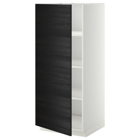 Высокий шкаф с полками МЕТОД, белый, Тингсрид черный (60x60x140 см)