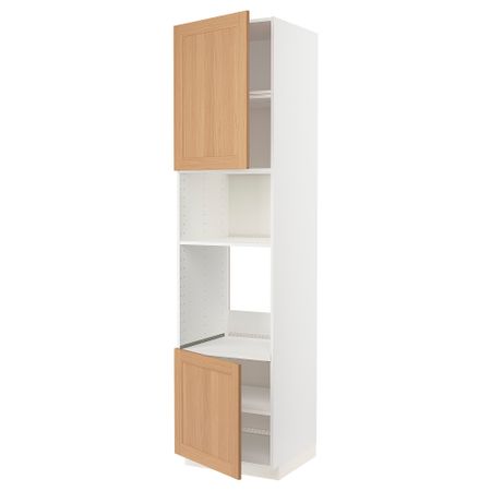 Высокий шкаф для духовки, СВЧ, 2 дверцы, полки, 60x60x240 cm IKEA METOD МЕТОД 194.389.49