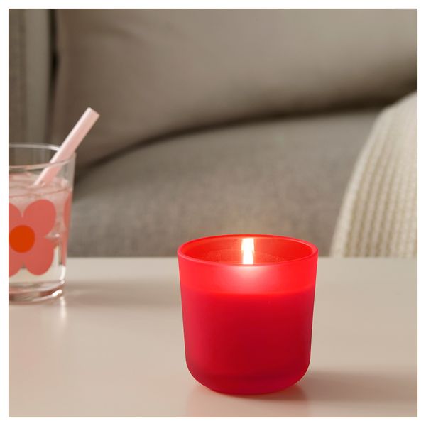 Ароматическая свеча в стакане СОММАР 2019, Ревень красный, красный (8 см) - схема-чертеж с размерами