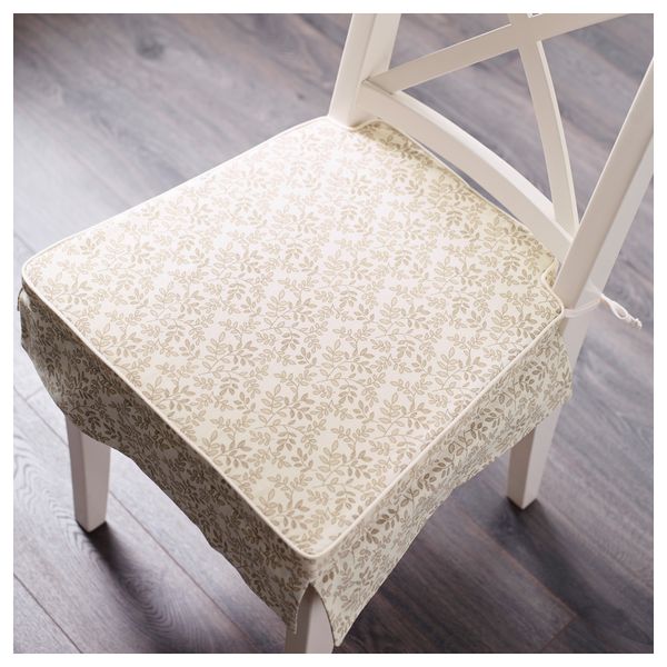 Подушка на стул ЭЛЬСЭБЭТ, бежевый (43x42x4.0 см) - фото 2