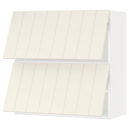 Навесной горизонтальный шкаф/2двери, белый/Хитарп белый с оттенком 80x80 см IKEA METOD МЕТОД 893.939.47