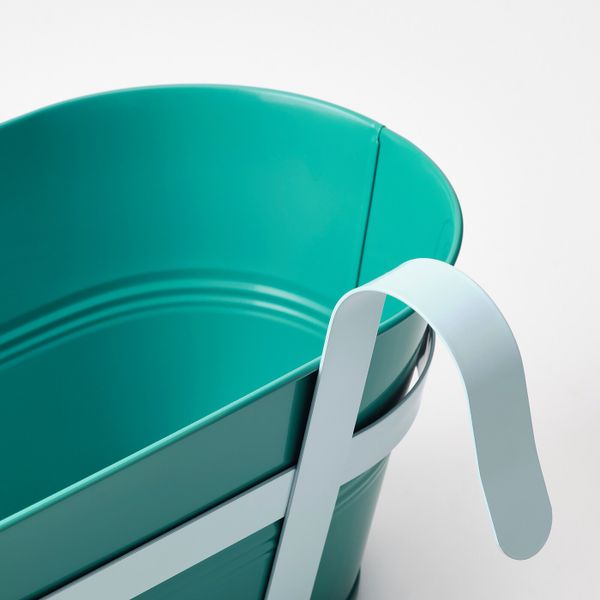 Ящик для цветов с держ, для дома, улицы бирюзовый 51x19 см IKEA СОККЕР 604.523.29 - фото 2