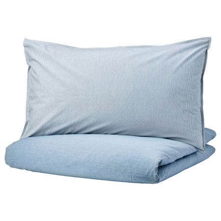 Пододеяльник и наволочка, голубой 150x200/50x70 см IKEA BLÅVINDA БЛОВИНДА 604.617.86
