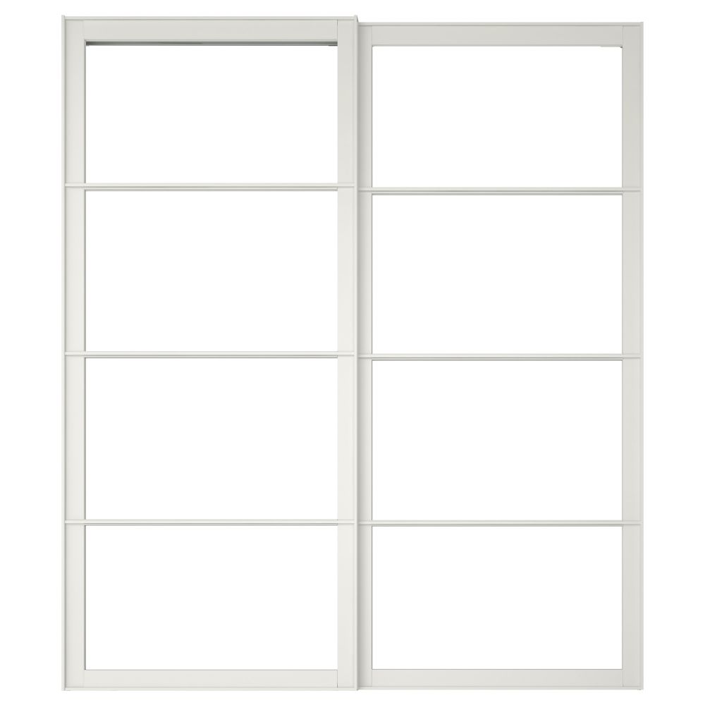 Рама для раздвижной дверец, с направляющими, 2 шт ПАКС, белый - схема-чертеж с размерами