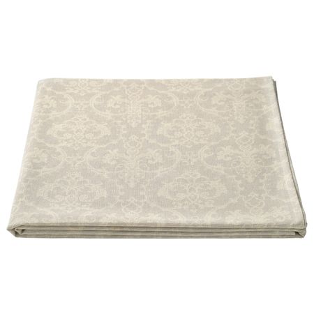 Скатерть, с рисунком, бежевый/белый, 145x240 см IKEA МУСТИГХЕТ 404.463.01