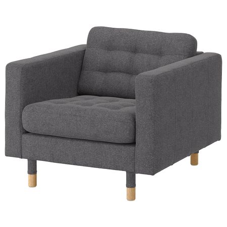Кресло, Гуннаред темно-серый, дерево IKEA LANDSKRONA ЛАНДСКРУНА 192.691.59