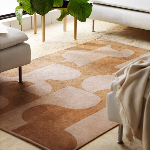 Ковер безворсовый, светло-коричневый 133x195 см IKEA RÖDASK РЁДАСК 304.876.22 - схема-чертеж с размерами