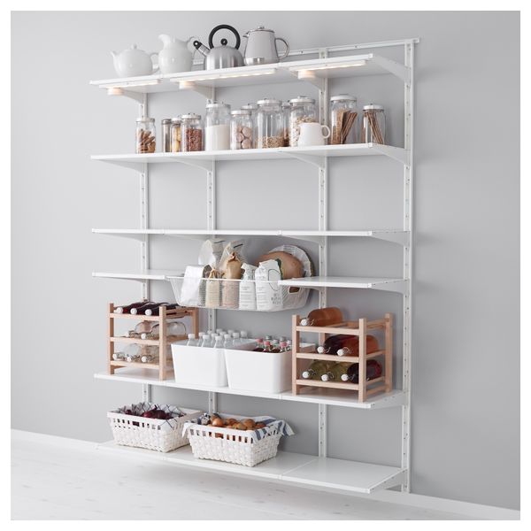 Настенная шина, полка, корзина АЛЬГОТ, белый (154x40x196 см) - фото 1