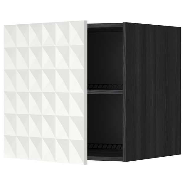Верхний шкаф на холодильник, морозильник МЕТОД, черный, Гэррестад белый - схема-чертеж с размерами