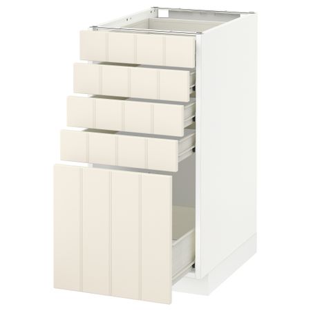 Напольный шкаф с 5 ящиками МЕТОД / ФОРВАРА, белый, Хитарп белый с оттенком