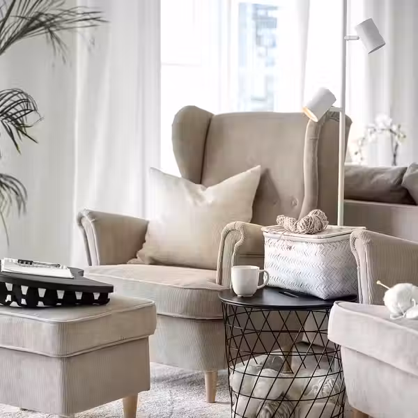 STRANDMON Кресло с подголовником - Kelinge бежевый - фото 2