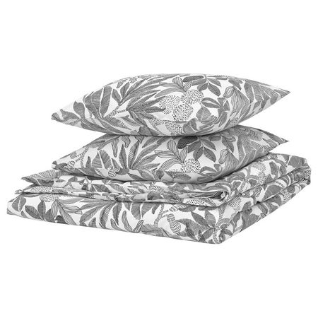 BROKDRACENA БРОКДРАЦЕНА Пододеяльник и 2 наволочки - белый/чёрный 200x200/50x60 см