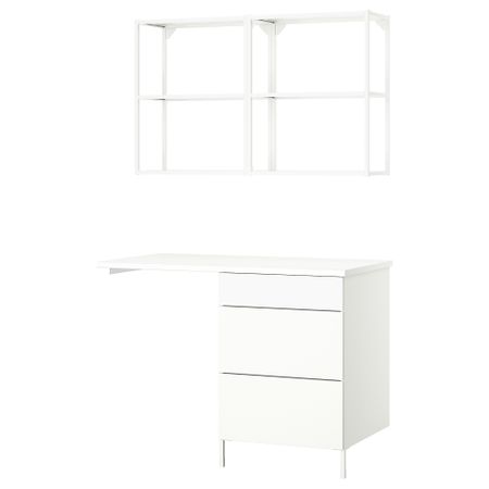 Комбинация для хранения, белый, 121.5x63.5x222 см IKEA BEGIVENHET БЕГИВЕНХЕТ 095.480.38