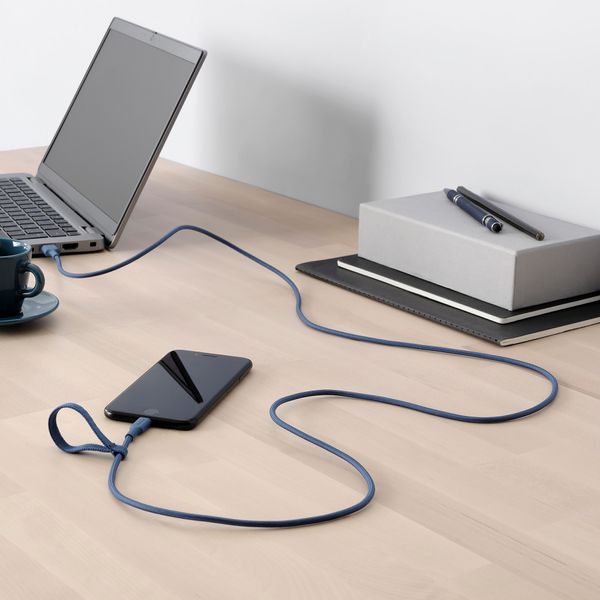 Кабель USB-A–lightning, синий, 1.5 м IKEA LILLÅNGEN ЛИЛЛОНГЕНHULT ЛИЛЛЬХУЛЬТ 105.284.97 - схема-чертеж с размерами