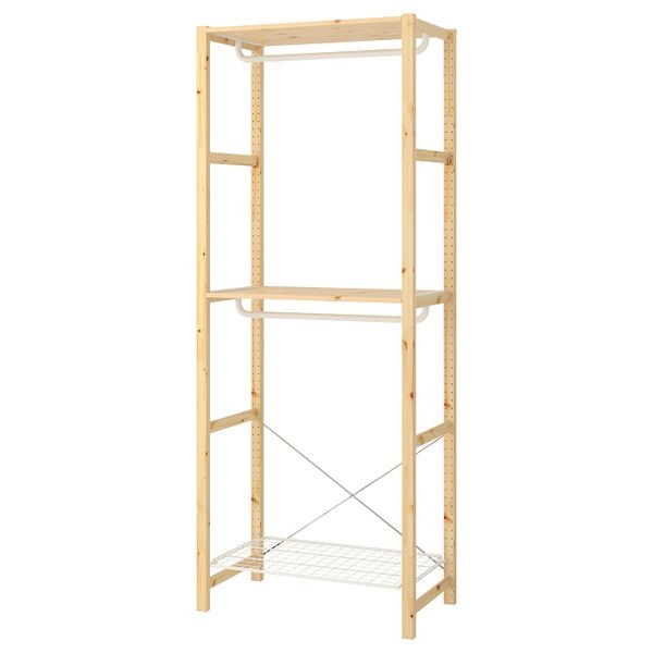 Стеллаж с платяной штангой 89x50x226 см IKEA IVAR ИВАР 392.876.85 - фото 2