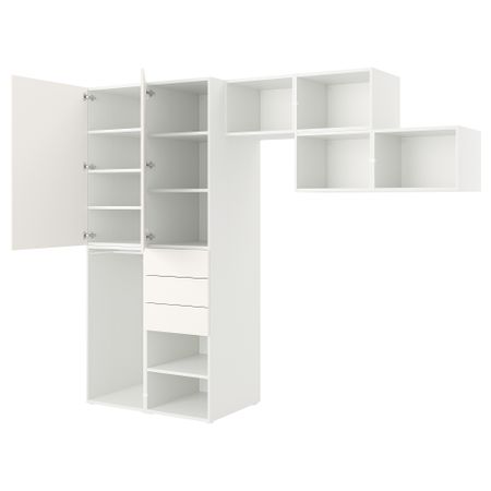Гардероб 2-дверный + 3 ящика, белый, ФОННЕС белый, 300x57x241 см IKEA PLATSA ПЛАТСАA ПЛАТСА 294.253.57