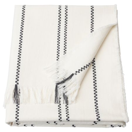Плед, белый, темно-серый 130x170 см IKEA STINAMAJ СТИНАМАЙ 304.326.77