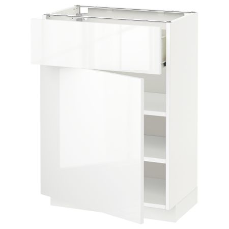 Напольный шкаф с ящиком, дверью МЕТОД / ФОРВАРА, белый, Рингульт белый