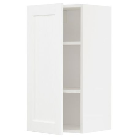 METOD Навесной шкаф с полками - белый Enköping/белый под дерево 40x80 см