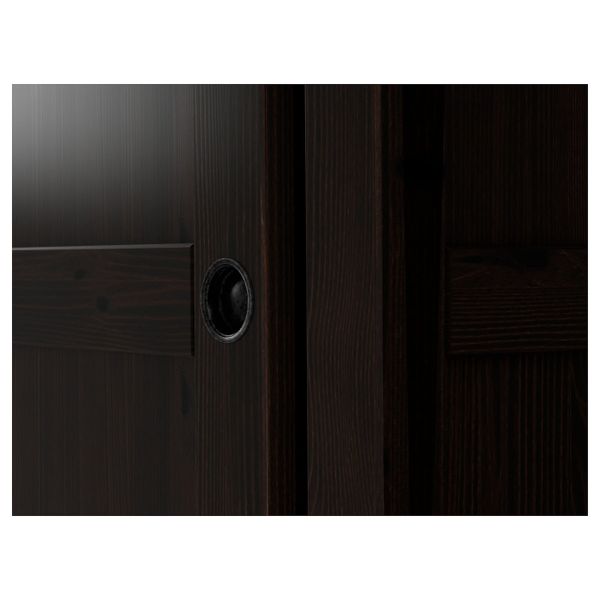 Гардероб с 2 раздвижными дверцами, черно-коричневый 120x197 см IKEA HEMNES ХЕМНЭС 703.824.92 - фото 6