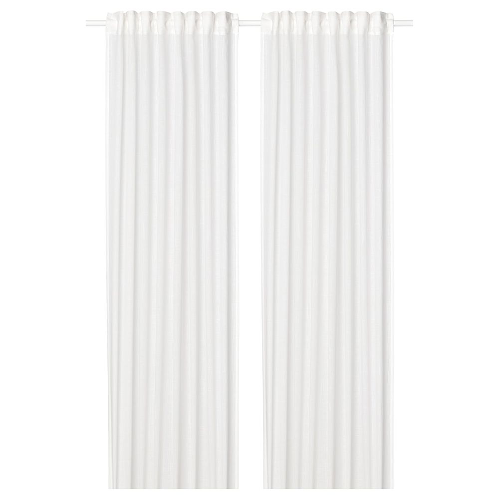 Гардины, 2 шт., белый 145x300 см IKEA SILVERLÖNN СИЛВЕРЛЁНН 804.910.42 - фото 1