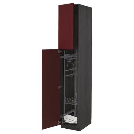 Высокий шкаф с отделением для аксессуаров для уборки, 40x60x220 cm IKEA METOD МЕТОД 094.653.30