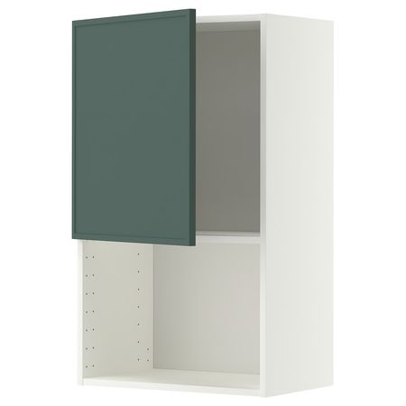 METOD Навесной шкаф для СВЧ-печи - белый/Aspudden темный серо-зеленый 60x100 см