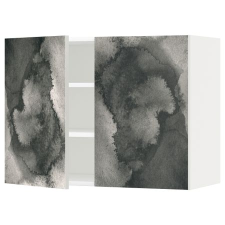 Навесной шкаф с полками, 2 дверцы МЕТОД, белый