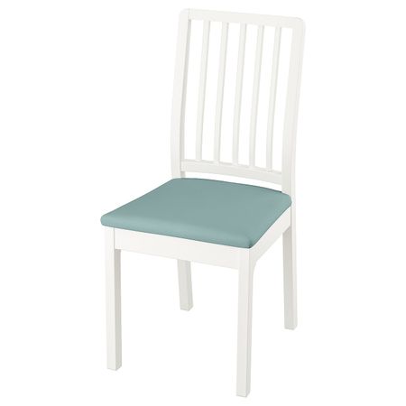 Стул, белый/Хакебу светлая бирюза IKEA EKEDALEN ЭКЕДАЛЕН 094.292.19