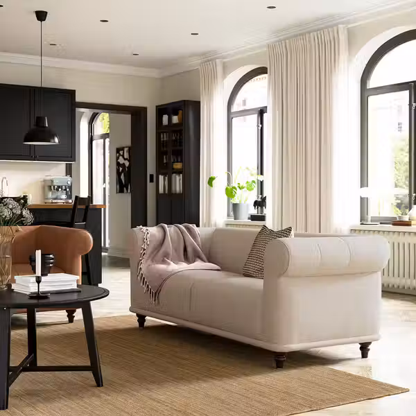 VISKAFORS 2-местный диван - Lejde светло-бежевый/коричневый - фото 3