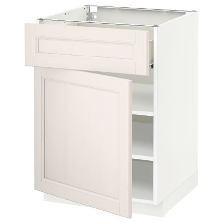 Напольный шкаф с ящиком, дверью МЕТОД / ФОРВАРА, белый, Лаксарби белый