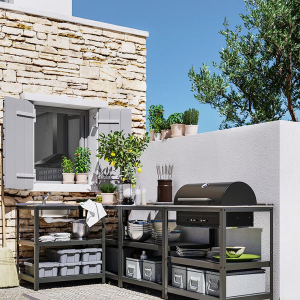 Кухонная мойка/угольн гриль,д/улицы, нержавеющая сталь 258x147 см IKEA GRILLSKÄR ГРИЛЛЬСКЭР 794.003.97 - фото 2