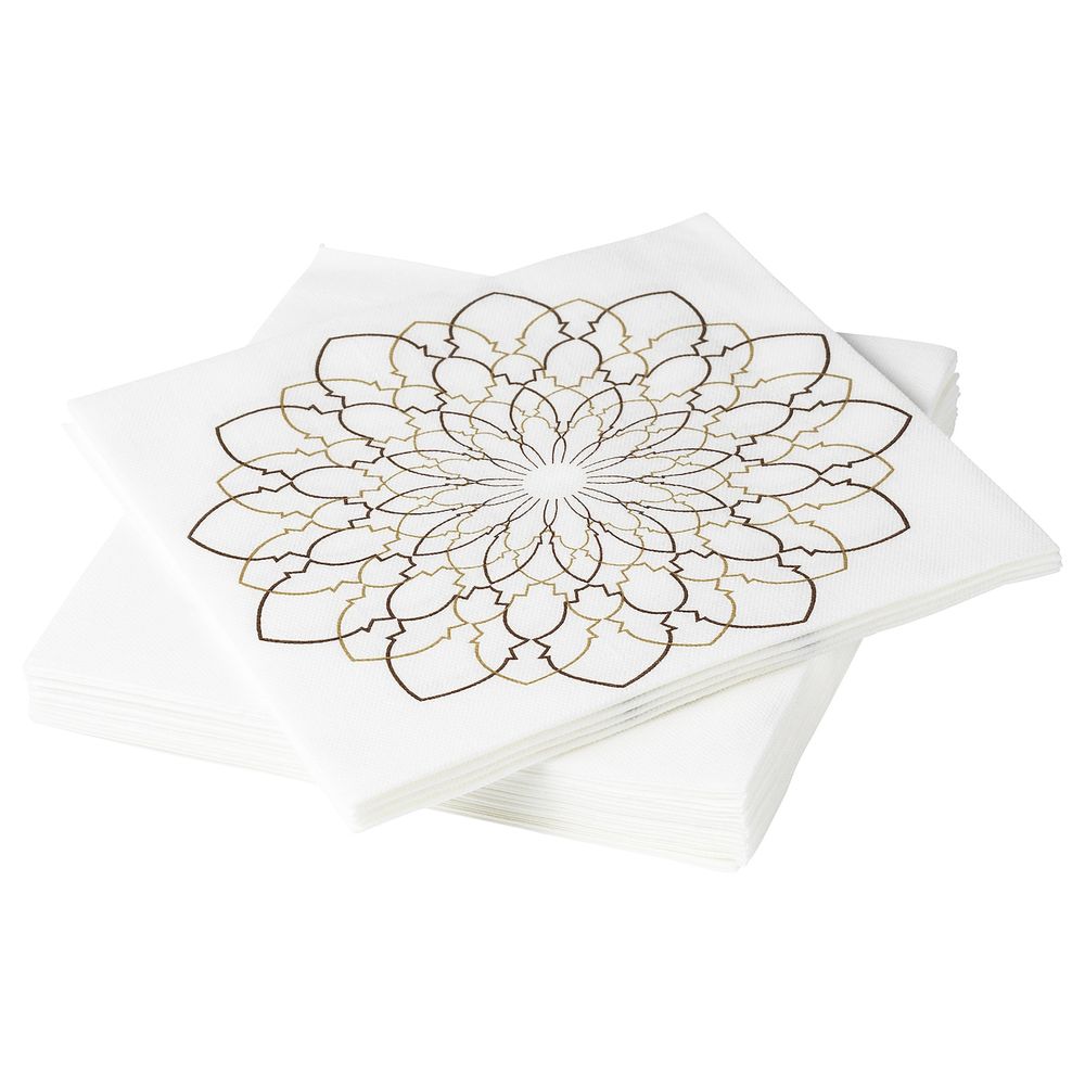 Салфетка бумажная, белый, бежевый 33x33 см IKEA LJUVARE ЛЬЮВАРЕ 104.921.15 - фото 1