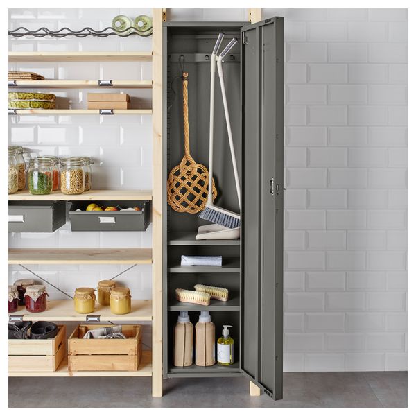 2 секции, полки/шкаф ИВАР, сосна, серый (134x30x226 см) - фото 3