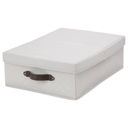 Коробка с крышкой, серый/с рисунком 35x50x15 см IKEA BLÄDDRARE БЛЭДДРАРЕ 504.743.98