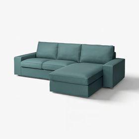 KIVIK 3-местный диван с козеткой - Kelinge серо-бирюзовый