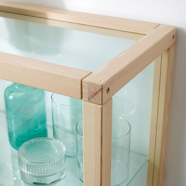 Шкаф-витрина, сосна 80x80 см IKEA МАРКЕРАД 304.515.24 - фото 4