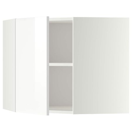 Угловой навесной шкаф с полками, белый/Рингульт белый 68x60 см IKEA METOD МЕТОД 492.241.88