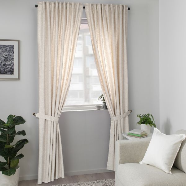 Гардины с прихватом, 2 шт., неокрашенный 145x270 см IKEA GULDZINNIA ГУЛЬДЗИННИА 802.866.40 - фото 5