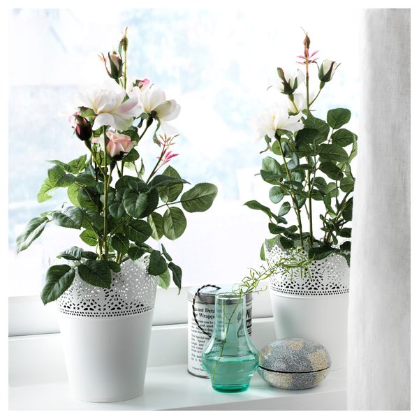 Искусственное растение в горшке ФЕЙКА, Роза различные растения (12 см) - схема-чертеж с размерами