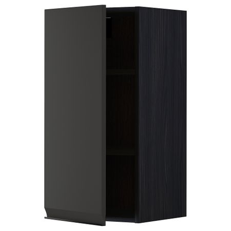 Навесной шкаф с полками, черный, Upplöv матовый антрацит, 40x80 см IKEA METOD МЕТОД 194.955.48