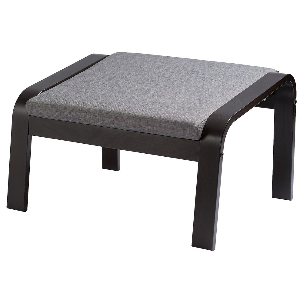 Табурет для ног, черно-коричневый/Шифтебу темно-серый IKEA POÄNG ПОЭНГ 493.028.12 - фото 1