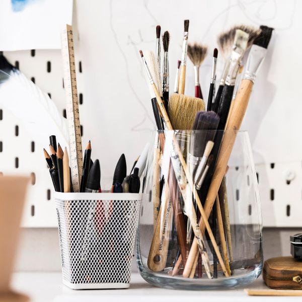Стакан для ручек, белый IKEA DRÖNJÖNS ДРЁНЙОНС 204.948.78 - схема-чертеж с размерами